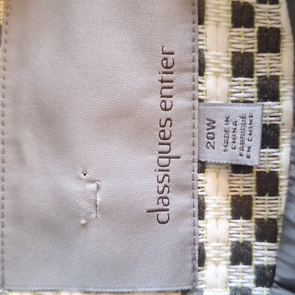Classiques enter Grey & Off White Checked A-Semetrical Front Blazer Size 20W - Picture 7 of 8